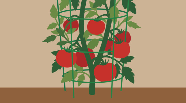 Tomato Cage Supporting Heavy Indeterminate Vine