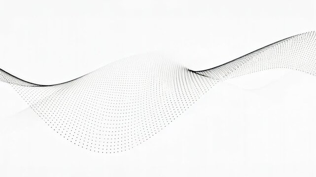 Mesmerizing black dotted wave patterns flowing gracefully on a white background animation