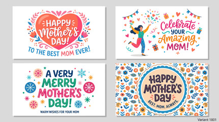 Happy mothers day greeting cards collection © Ever
