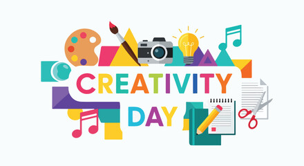 Colorful graphic celebrating creativity © mutia