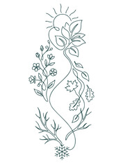 Fototapeta premium Illustration of Four Seasons Cycle
