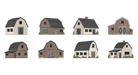 Collection of rustic barn and farmhouse architecture designs © alfi