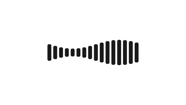 Minimalist audio waveform animation, pulsing sound frequency visualization for music and digital media projects