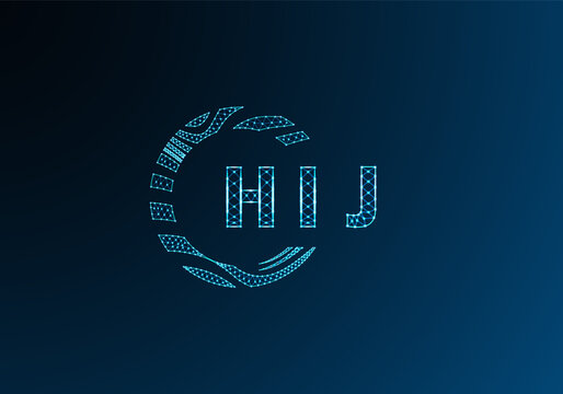 HIJ low poly letter logo vector design. HIJ lower poly logo design. HIJ unique low poly logo design.