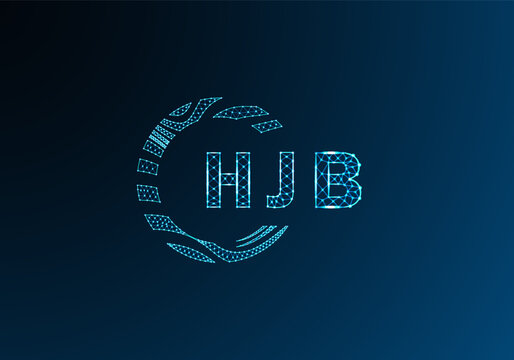 HJB low poly letter logo vector design. HJB lower poly logo design. HJB unique low poly logo design.