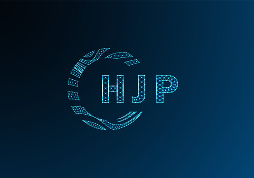 HJP low poly letter logo vector design. HJP lower poly logo design. HJP unique low poly logo design.