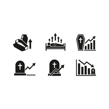 Businessman analyzing mortality statistics with charts and graphs rising