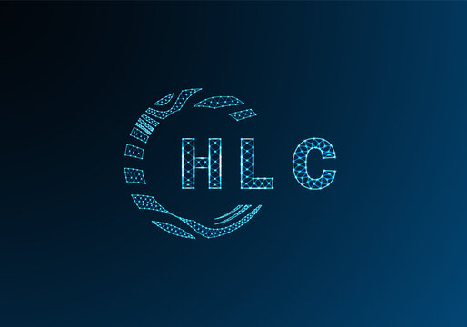 HLC low poly letter logo vector design. HLC lower poly logo design. HLC unique low poly logo design.