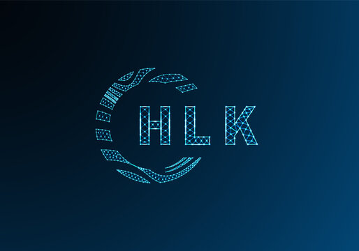 HLK low poly letter logo vector design. HLK lower poly logo design. HLK unique low poly logo design.