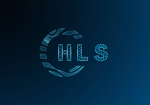 HLS low poly letter logo vector design. HLS lower poly logo design. HLS unique low poly logo design.