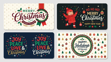 Festive christmas and new year greetings cards © Zero