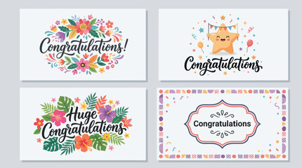 Naklejka premium Celebratory cards with congratulations messages