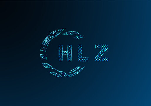 HLZ low poly letter logo vector design. HLZ lower poly logo design. HLZ unique low poly logo design.