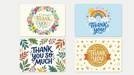 Colorful thank you cards collection © Sastro