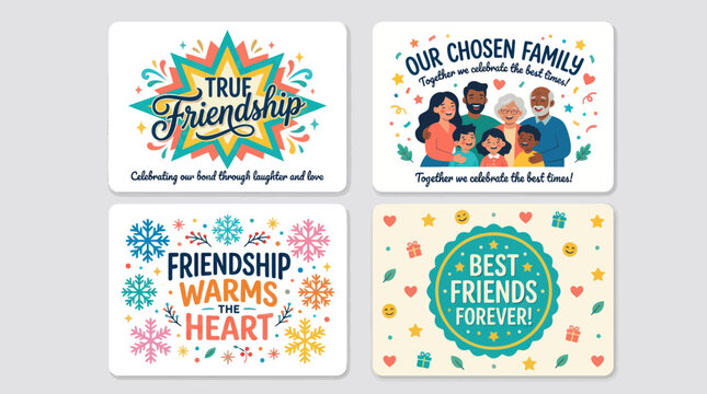Friendship and family celebration cards