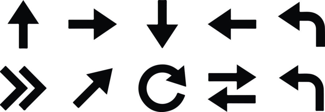 Black arrow icons pointing in multiple directions for navigation