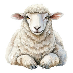 watercolor of Sheep, vector clipart, isolated on a white background. © lunaris