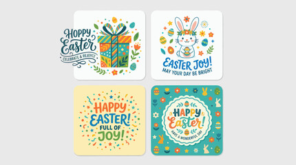 Naklejka premium Easter holiday celebration graphics collection