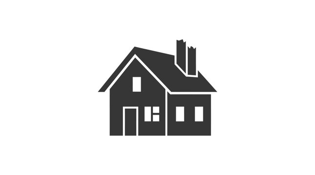 House silhouette icon serves as a clean visual representation of residential architecture, real estate development, or home ownership concepts for professional use.