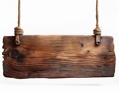 old rustic wooden sign board hanging on rope weathered plank texture
