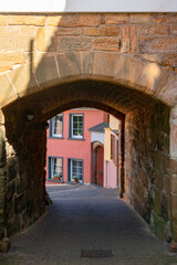 Fototapeta premium Saarburg at the borders of river Saar in Germany. Historic castle