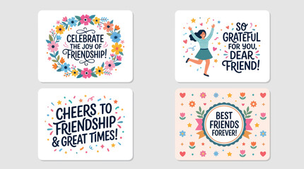 Fototapeta premium Celebration of friendship greetings cards