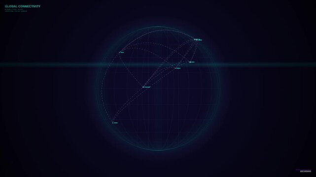 Digital Globe Network Connections Animated Background