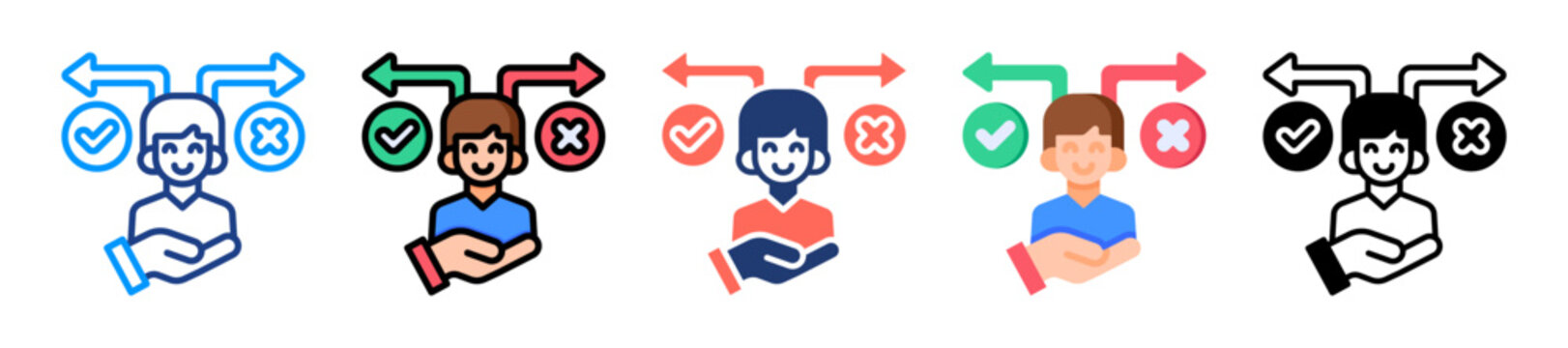 Decision Support Icon Sheet Multiple Style Collection 