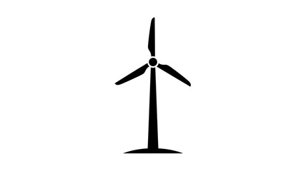 Wind turbine stands as a modern silhouette representing renewable energy sources and sustainable power generation for a greener future. © Fian