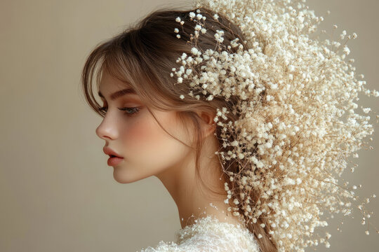 Natural Textures and Dried Flowers on a Bare Back