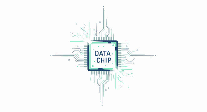 Abstract digital microchip processor with circuit board lines