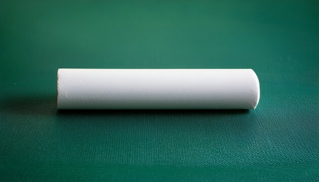 white chalk stick on plain background single piece of school chalk for blackboard writing cylindrical calcium carbonate drawing tool