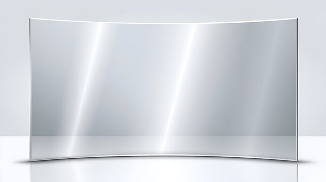 Realistic white background shiny glossy glass panel with light glare reflective surface effect overlay, shiny white background plastic panel, clear plastic sheets with reflection 
