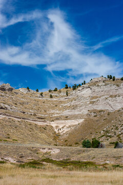 Scotts Bluff National Monument Under Wispy Clouds