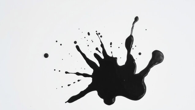 Black and white contrast ink splash pattern resembles a blooming flower or starburst with dynamic motion and artistic te