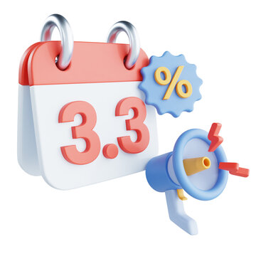 3.3 flash sale 3d icon illustration object