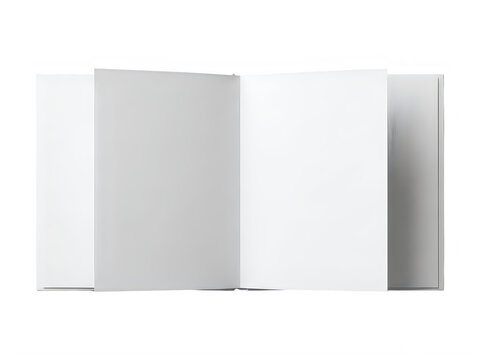 Three modern minimalist folded paper boxes isolated on transparent background png