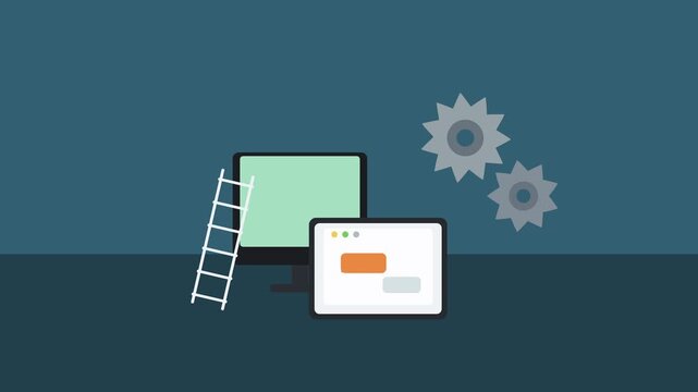 Desktop technology online education animation