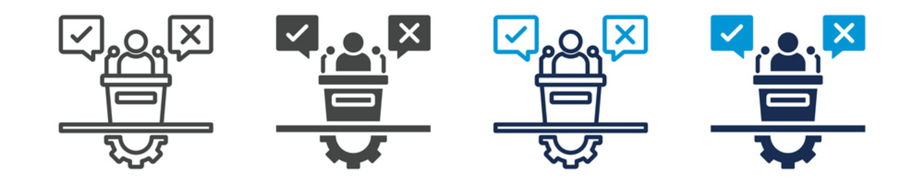 authority icon set with multiple concept