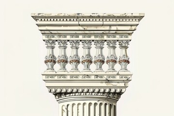 Naklejka premium Detailed classical architectural column illustration