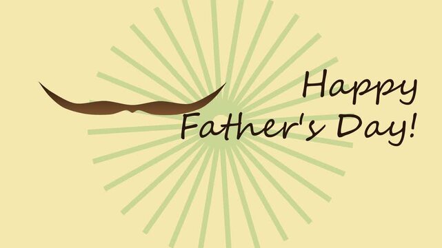 Happy father's day design with mustache and sunburst