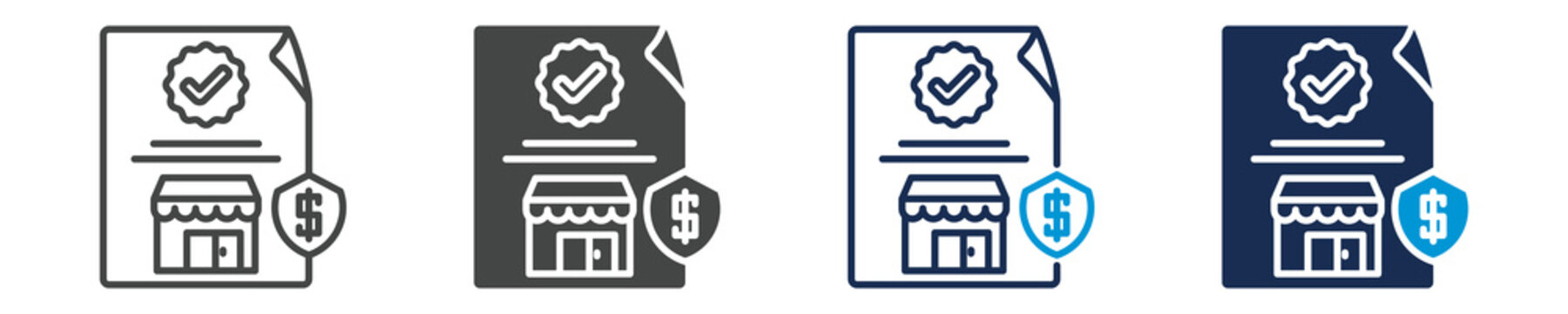 franchise agreement icon set with multiple concept