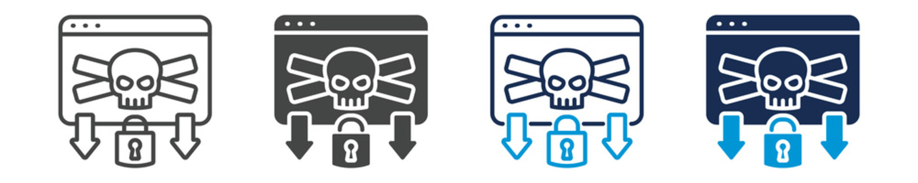 piracy prevention icon set with multiple concept