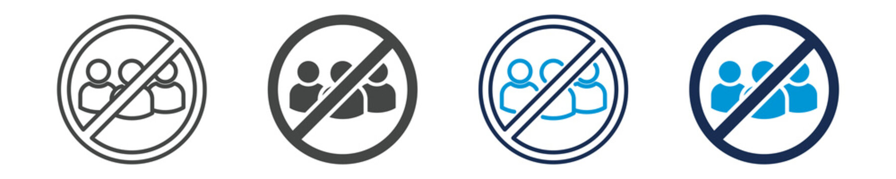 banned icon set with multiple concept