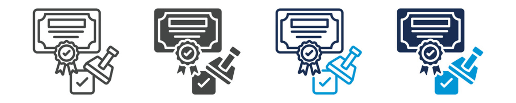 licensing icon set with multiple concept
