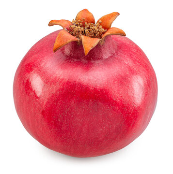 One red pomegranate isolated on a white background. Clipping path.
