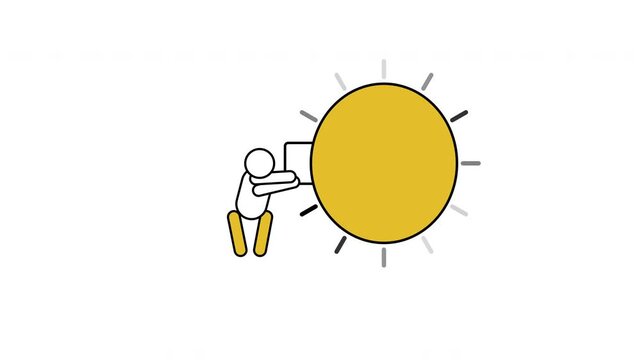 Man holds big bulb, creativity idea, light illustration