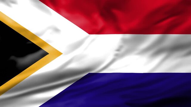 Frisian Flag Waving Animation Background Friesland Regional Dutch Symbol Fabric Video Footage