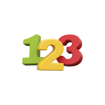 Back to School 3D Element, 3D Numbers 1 2 3 for School Learning