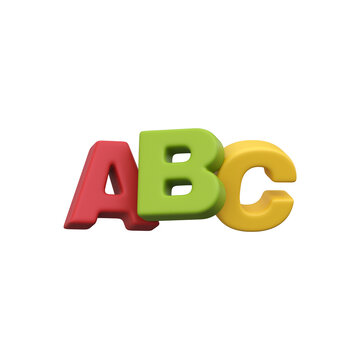 3D ABC Letters for School Learning. Back to School 3D Element